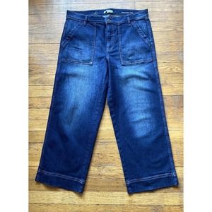 Orvis Dark Blue Cropped Wide-Leg Jeans